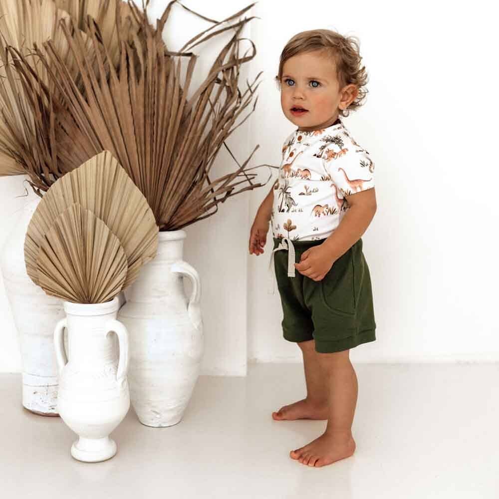 Dino Short Sleeve Organic Bodysuit