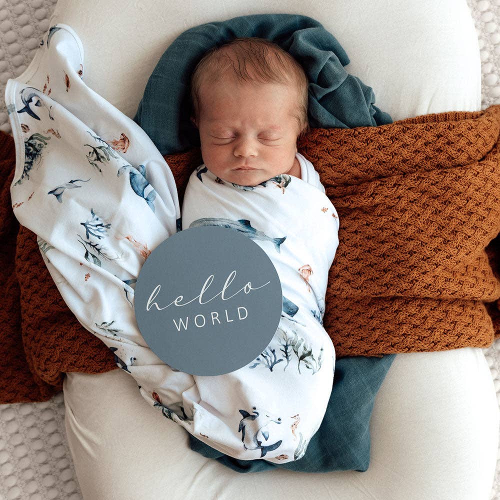 Ocean Organic Jersey Wrap & Beanie Set
