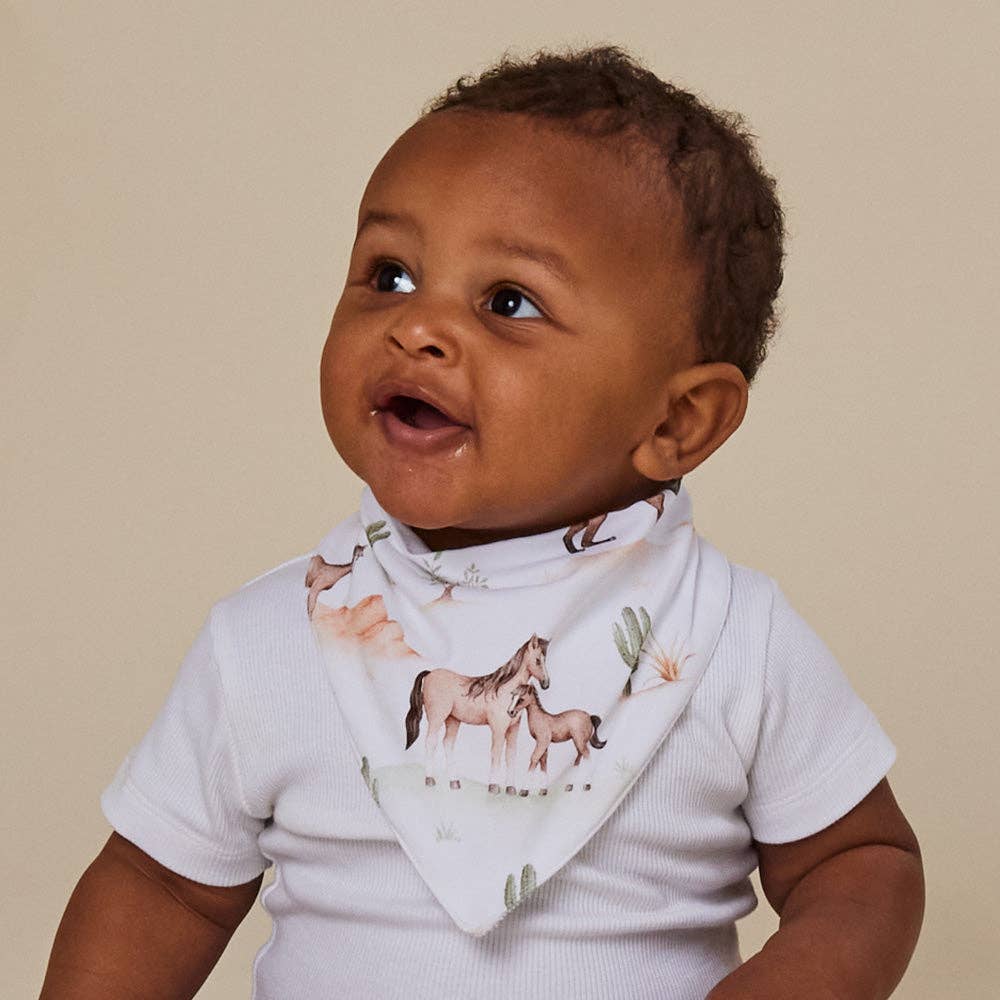 Wild Horses Organic Dribble Bib