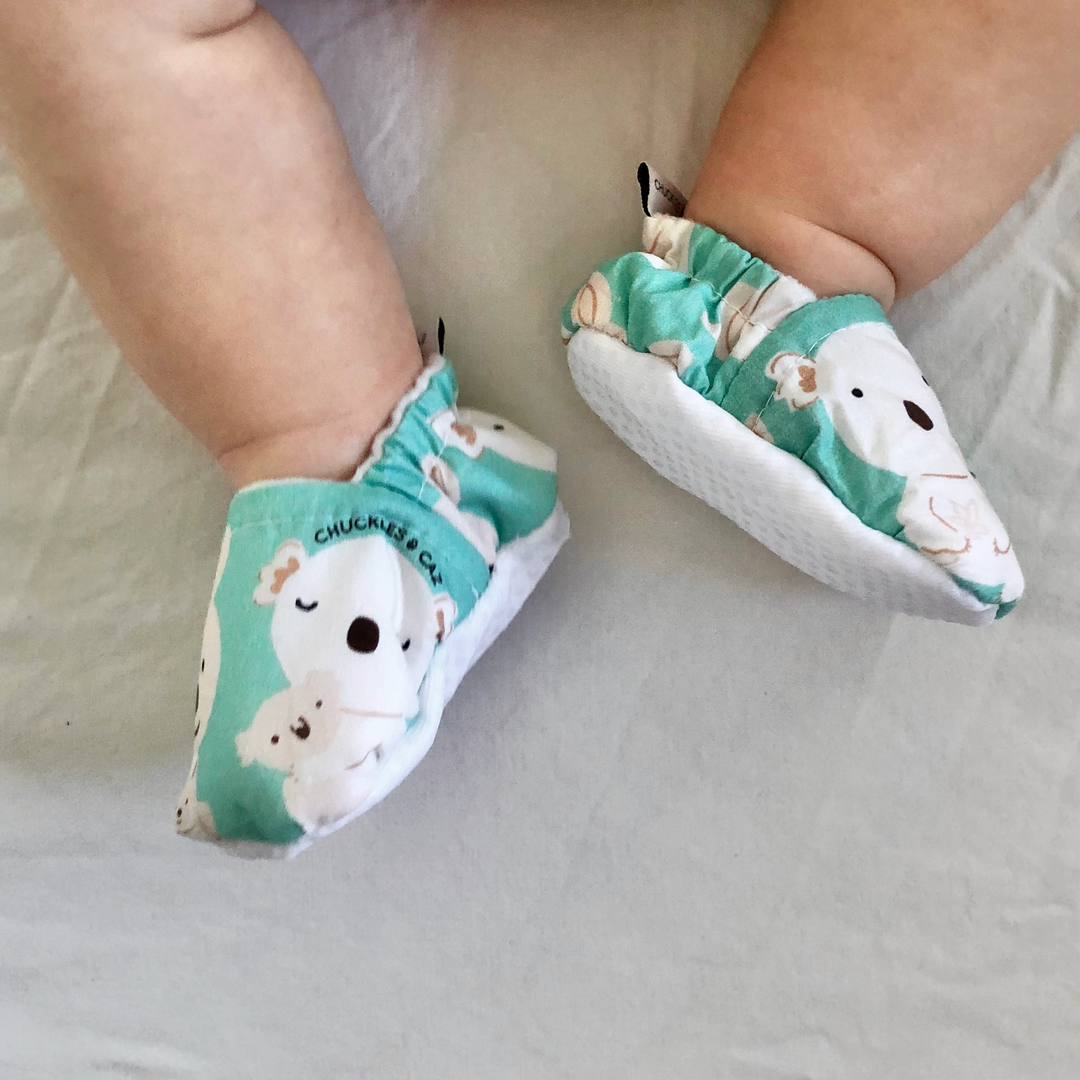 Aqua Koala & Kangaroo Baby Booties