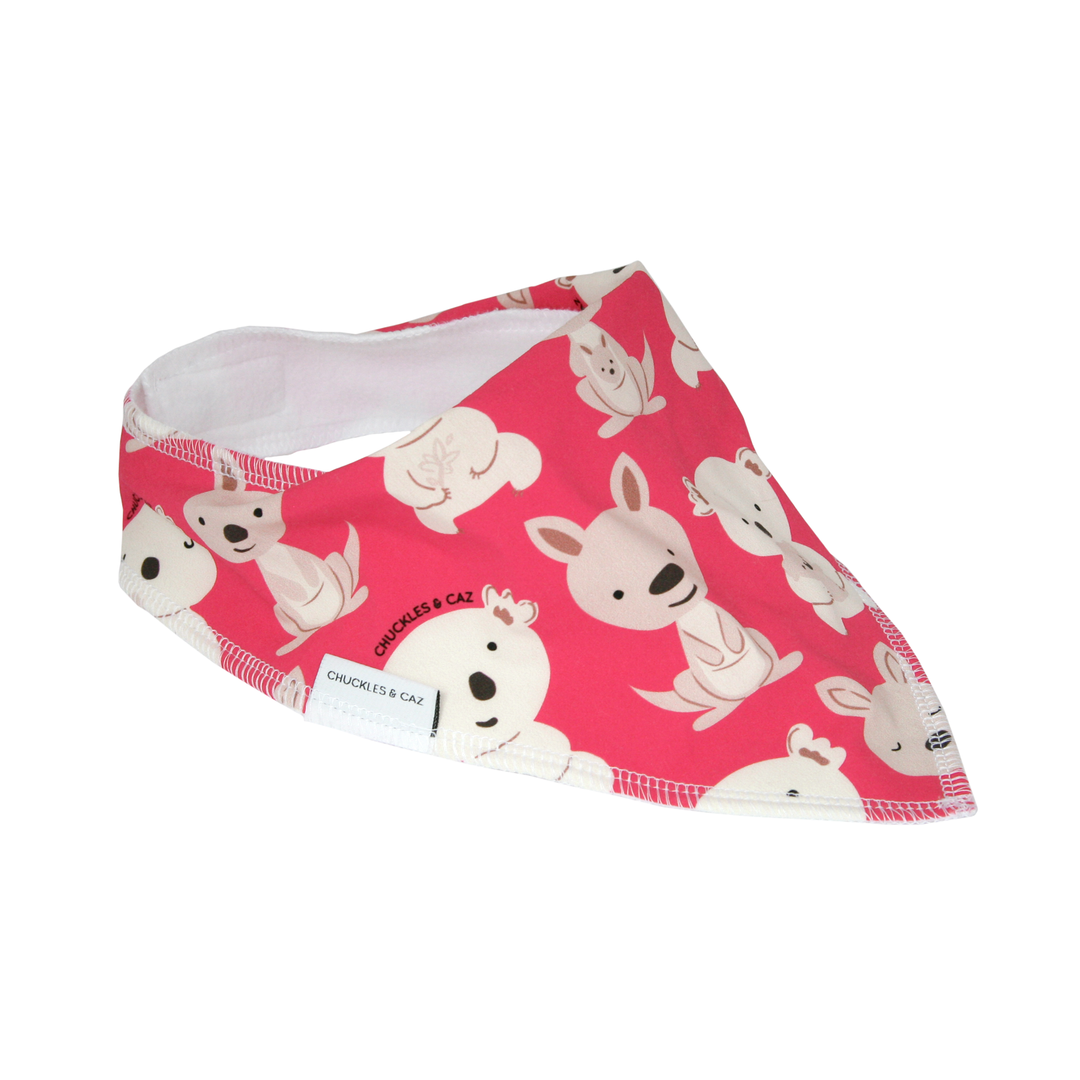 Pink Koala & Kangaroo Dribble Bib