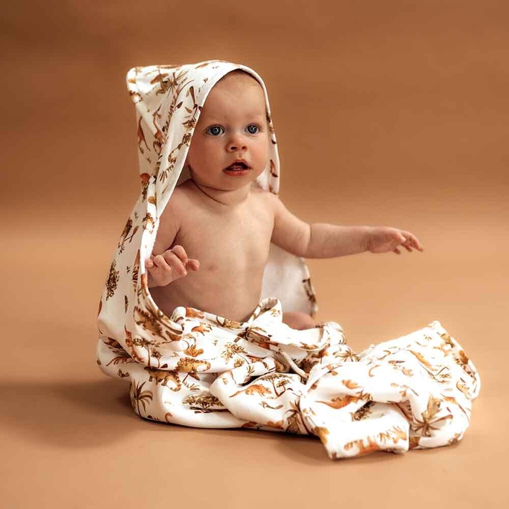 Dino Organic Hooded Towel