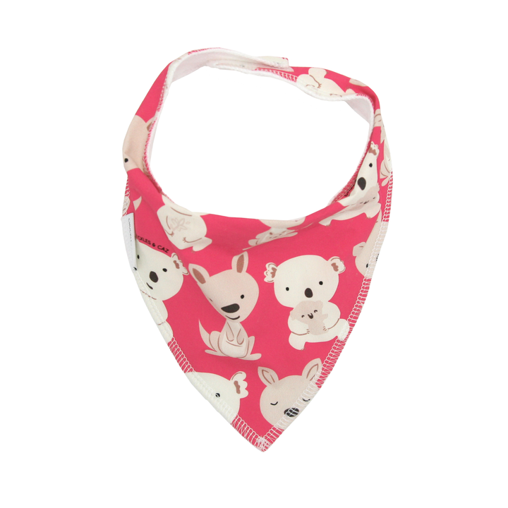 Pink Koala & Kangaroo Dribble Bib