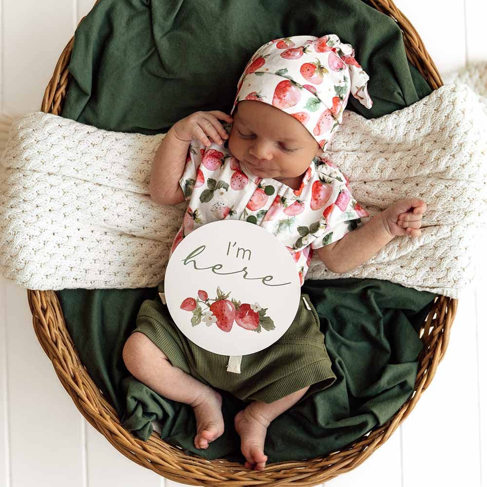 Strawberry Short Sleeve Organic Bodysuit