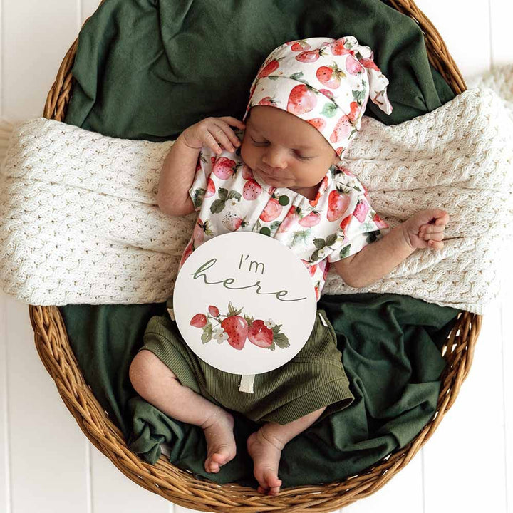 Strawberry Short Sleeve Organic Bodysuit