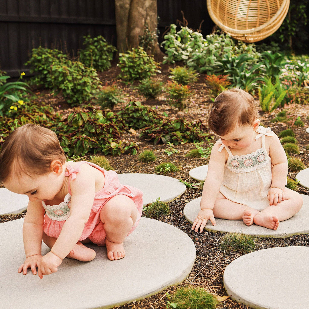 Crochet Woven Sleeveless Romper - Coconut