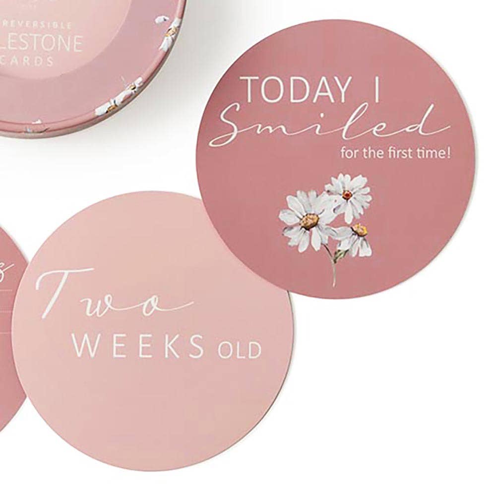 Daisy & Musk Pink Reversible Milestone Cards