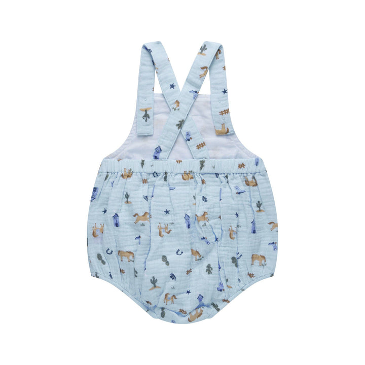 Woven Romper - Country Blue