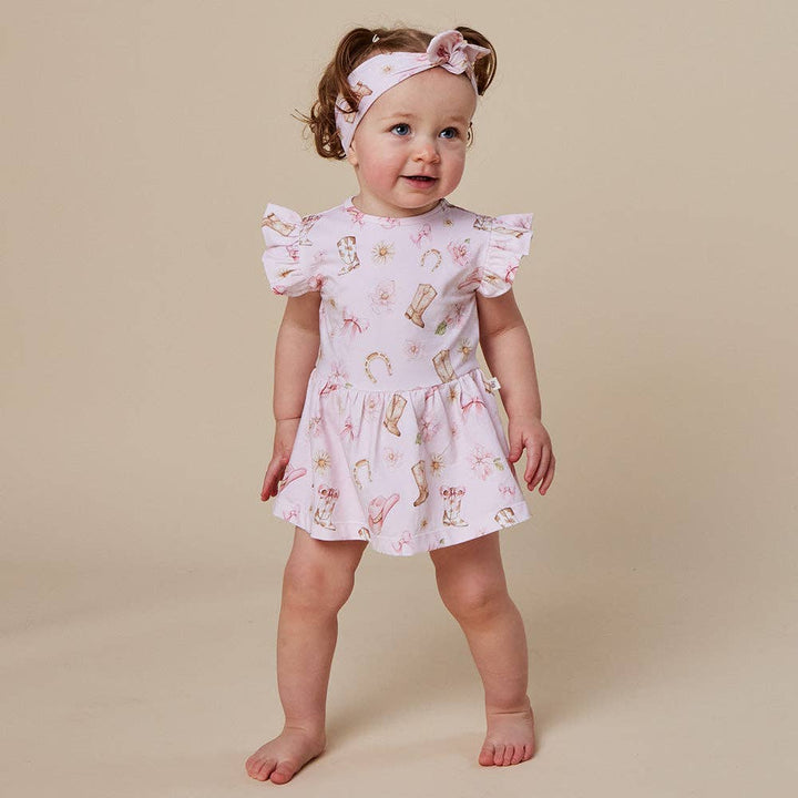 Boots & Bows Short Sleeve Organic Dress