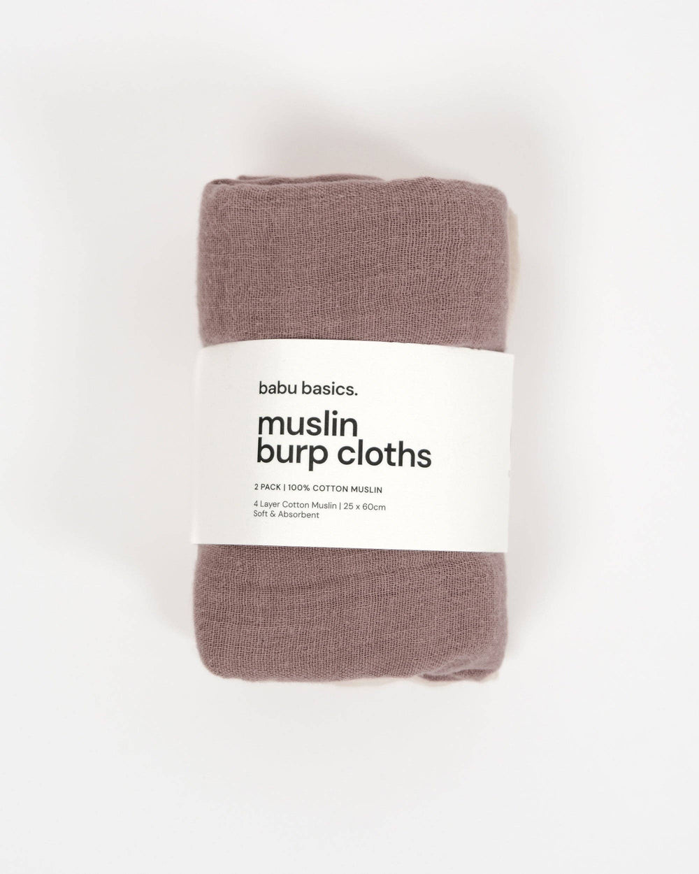 Muslin Burp Cloth Set (2 pack) - Mocha