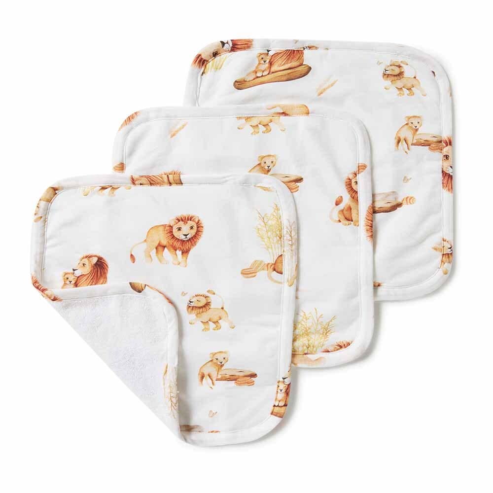 Lion Organic Wash Cloths - 3 Pack