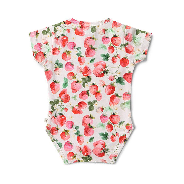 Strawberry Short Sleeve Organic Bodysuit