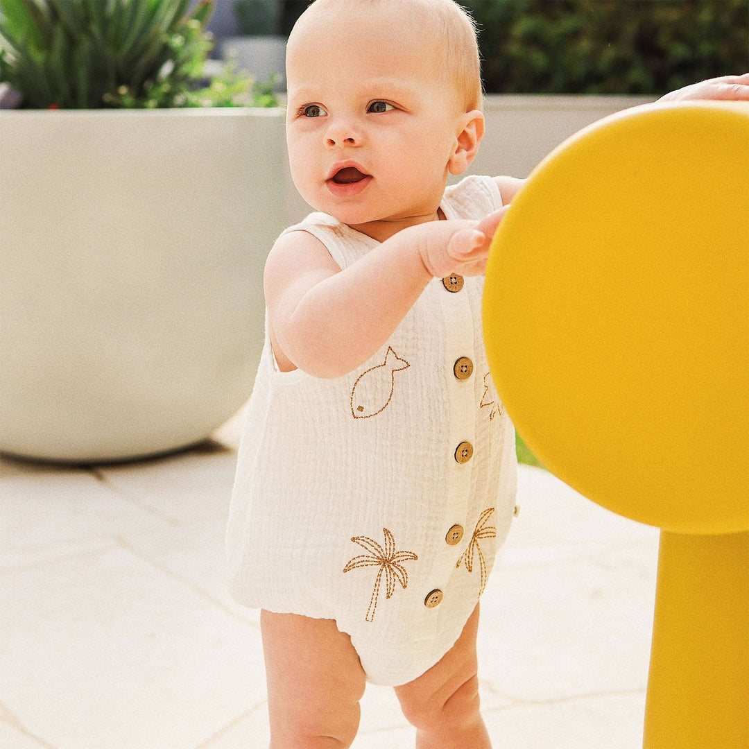 Sleeveless Woven Shortall - Coconut