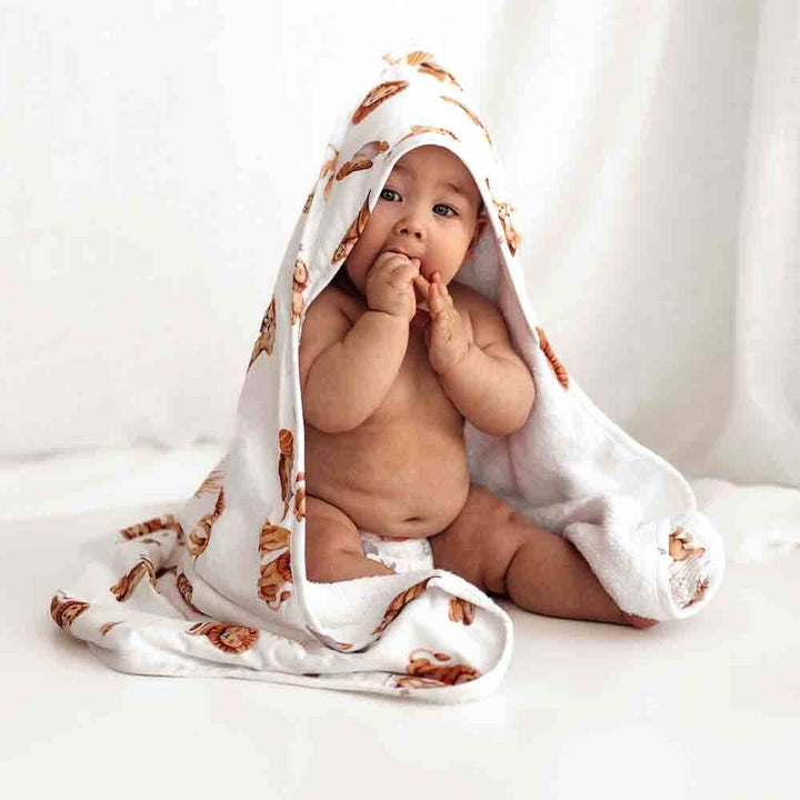 Lion Organic Hooded Baby Towel