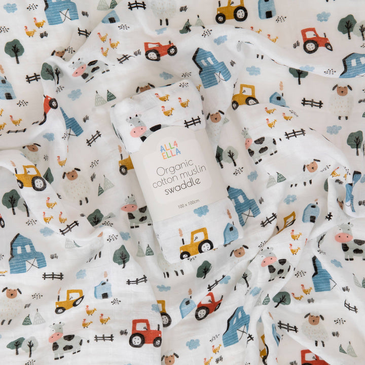 Organic Swaddle - Barnyard