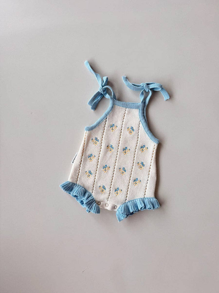 Bloom Pointelle Tie Romper | Pansy