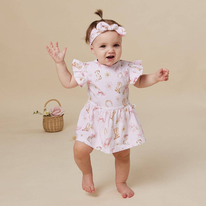 Boots & Bows Short Sleeve Organic Dress