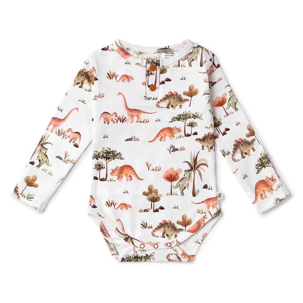 Dino Long Sleeve Organic Bodysuit