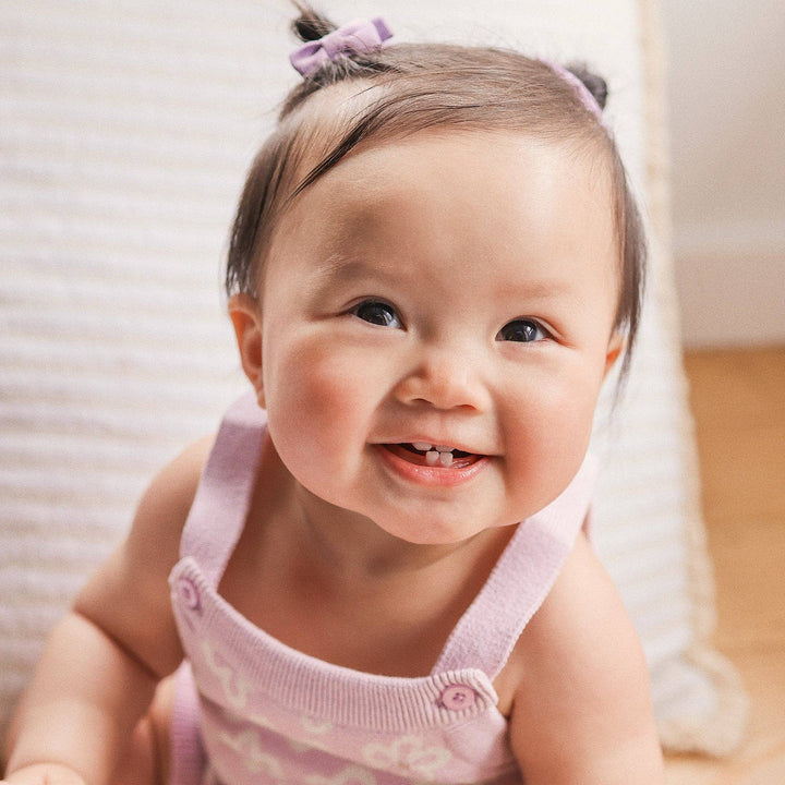 Jacquard Knit Frill Romper - Frangipani