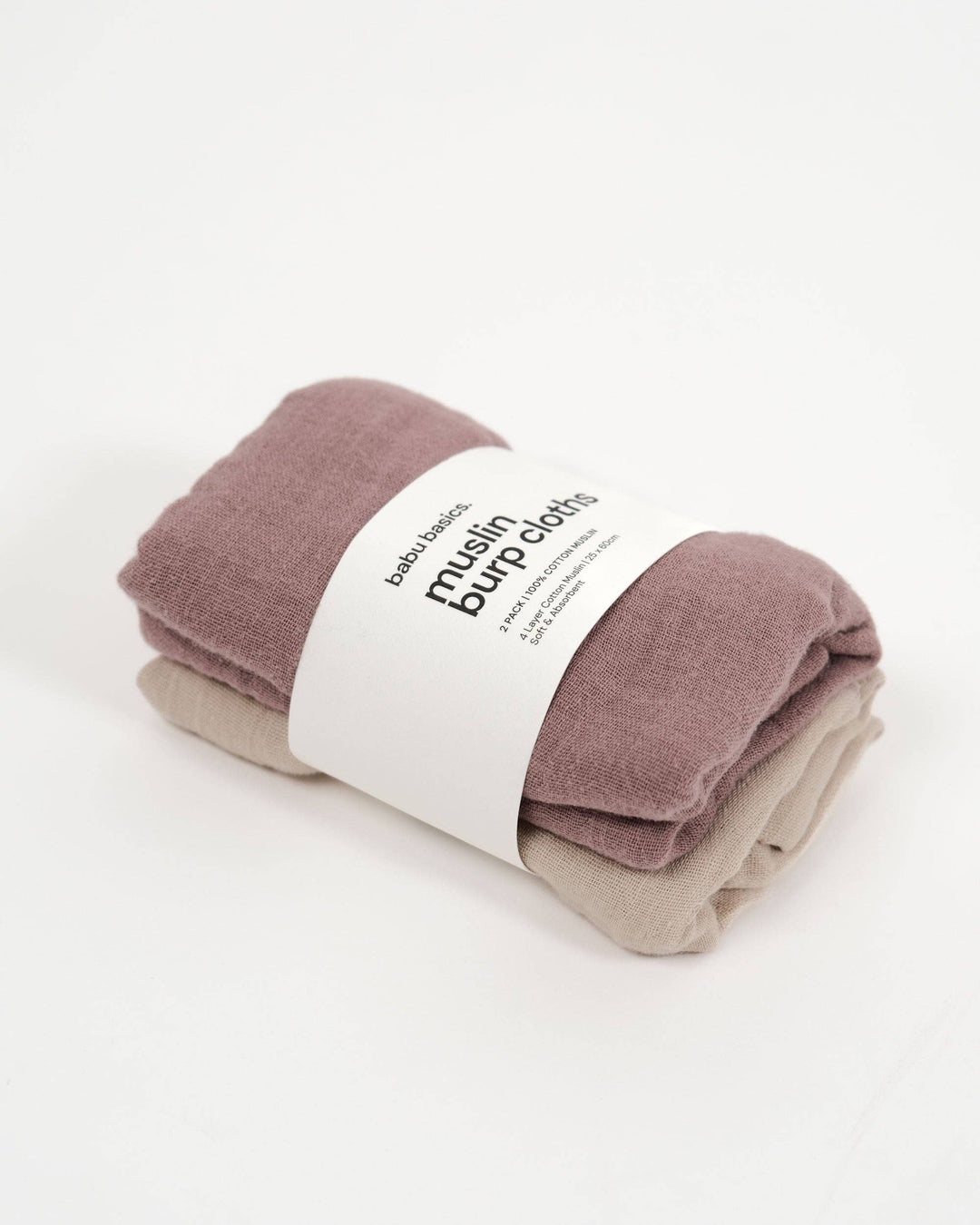 Muslin Burp Cloth Set (2 pack) - Mocha