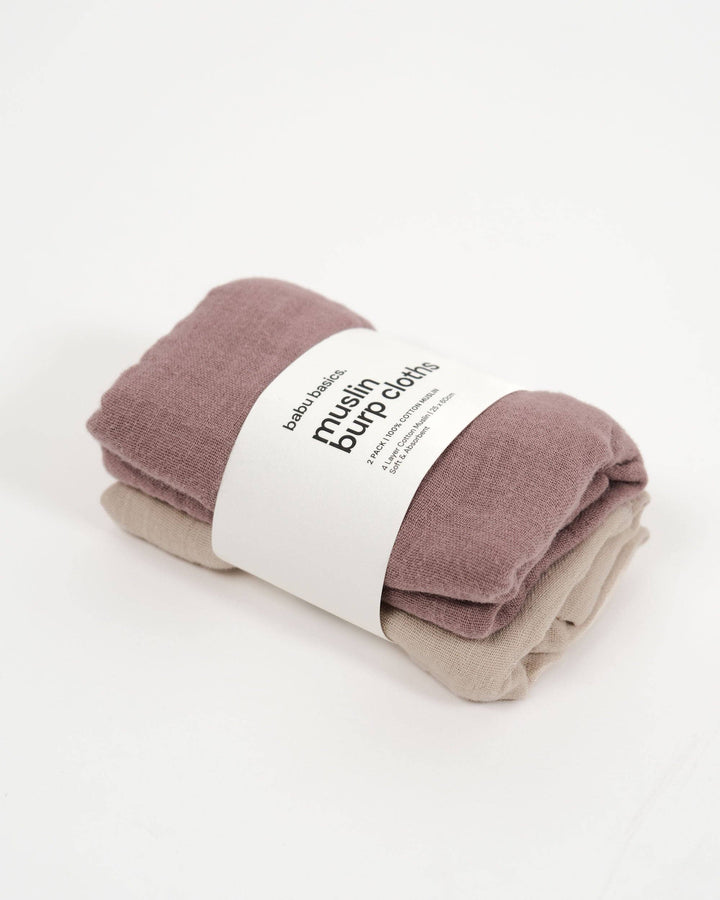 Muslin Burp Cloth Set (2 pack) - Mocha