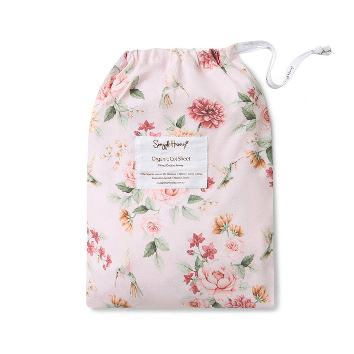 Birds & Blooms Organic Fitted Cot Sheet