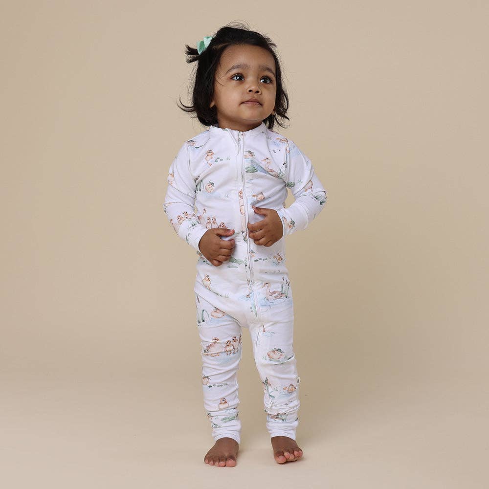 Duck Pond Organic Snugglesuit Convertible Romper: 0000 Newborn