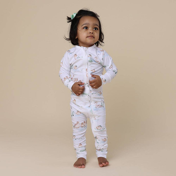 Duck Pond Organic Snugglesuit Convertible Romper: 0000 Newborn
