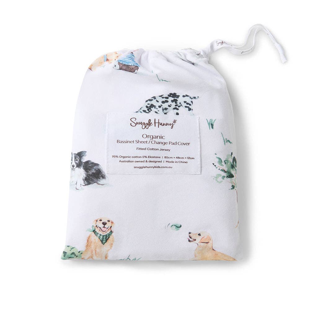 Dog Park Organic Bassinet Sheet / Change Pad Cover