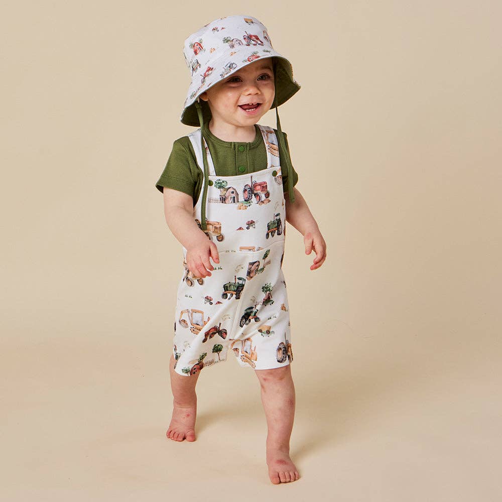 Diggers & Tractors Organic Snuggle Overall Shorts