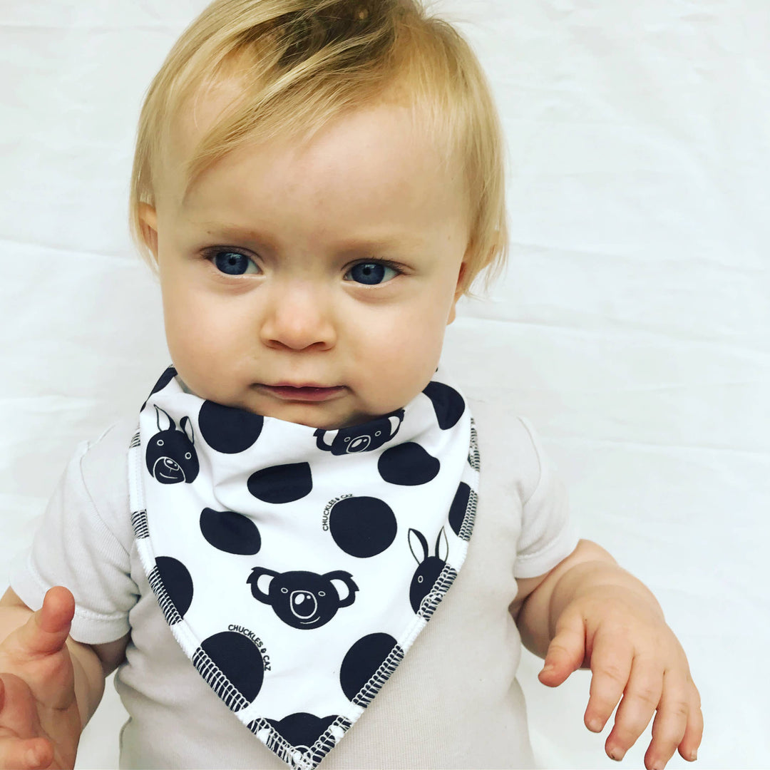 Australian Animal Polka Dot Dribble Bib