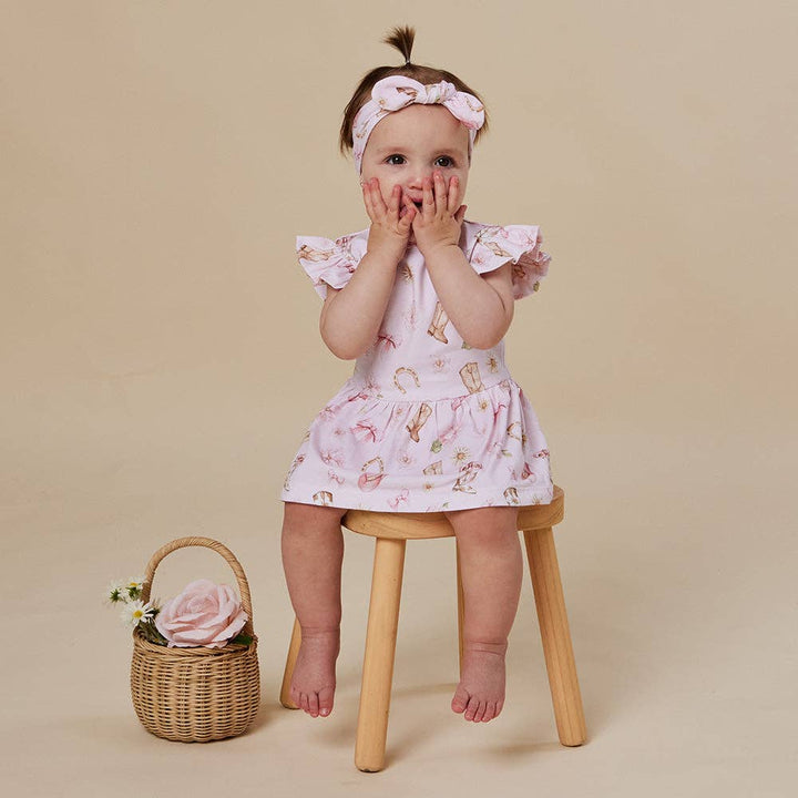 Boots & Bows Short Sleeve Organic Dress