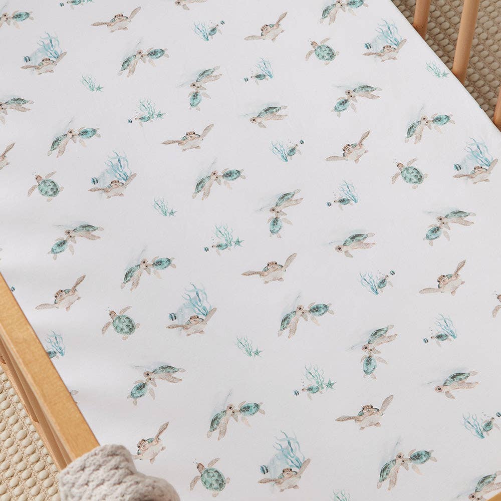 Turtle Organic Fitted Cot Sheet
