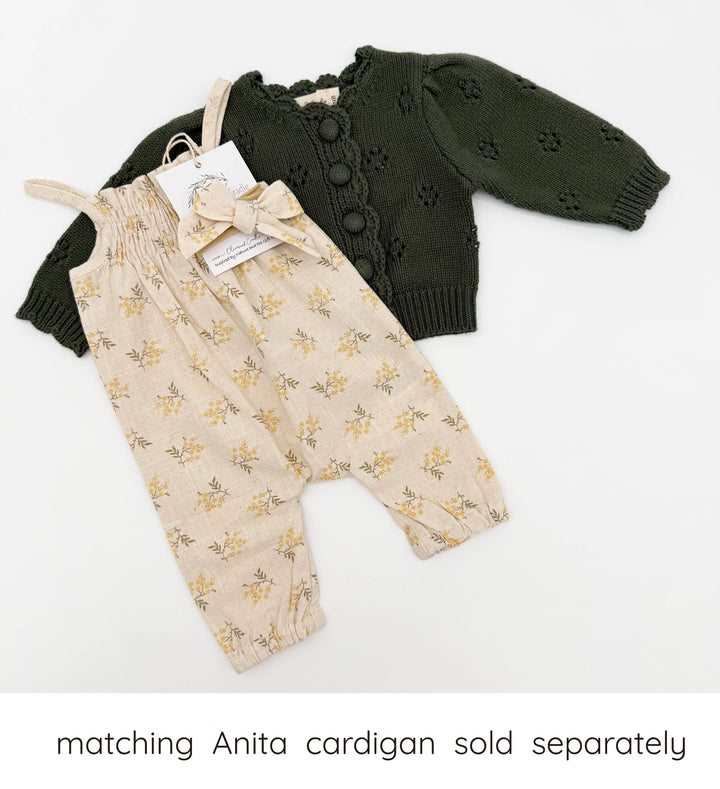 Elsie Mustard Bloom Romper Jumpsuit