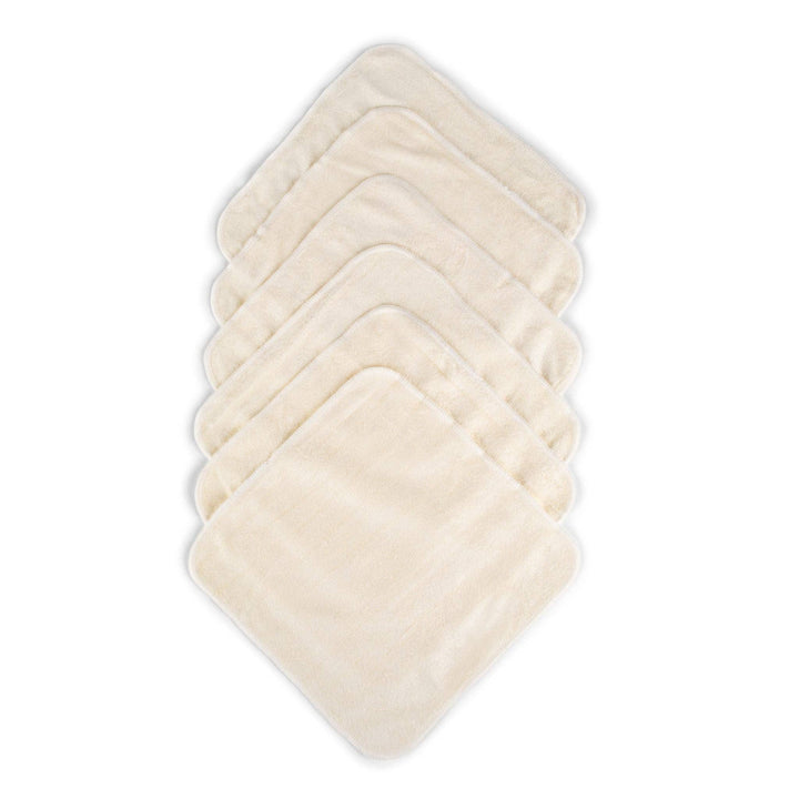 Baby Wash Cloths Bamboo 6 Pack - White