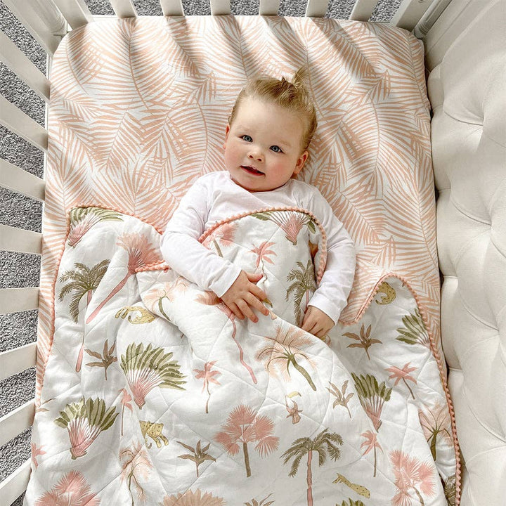 Quilted Reversible Cot Comforter - Tropical Mia