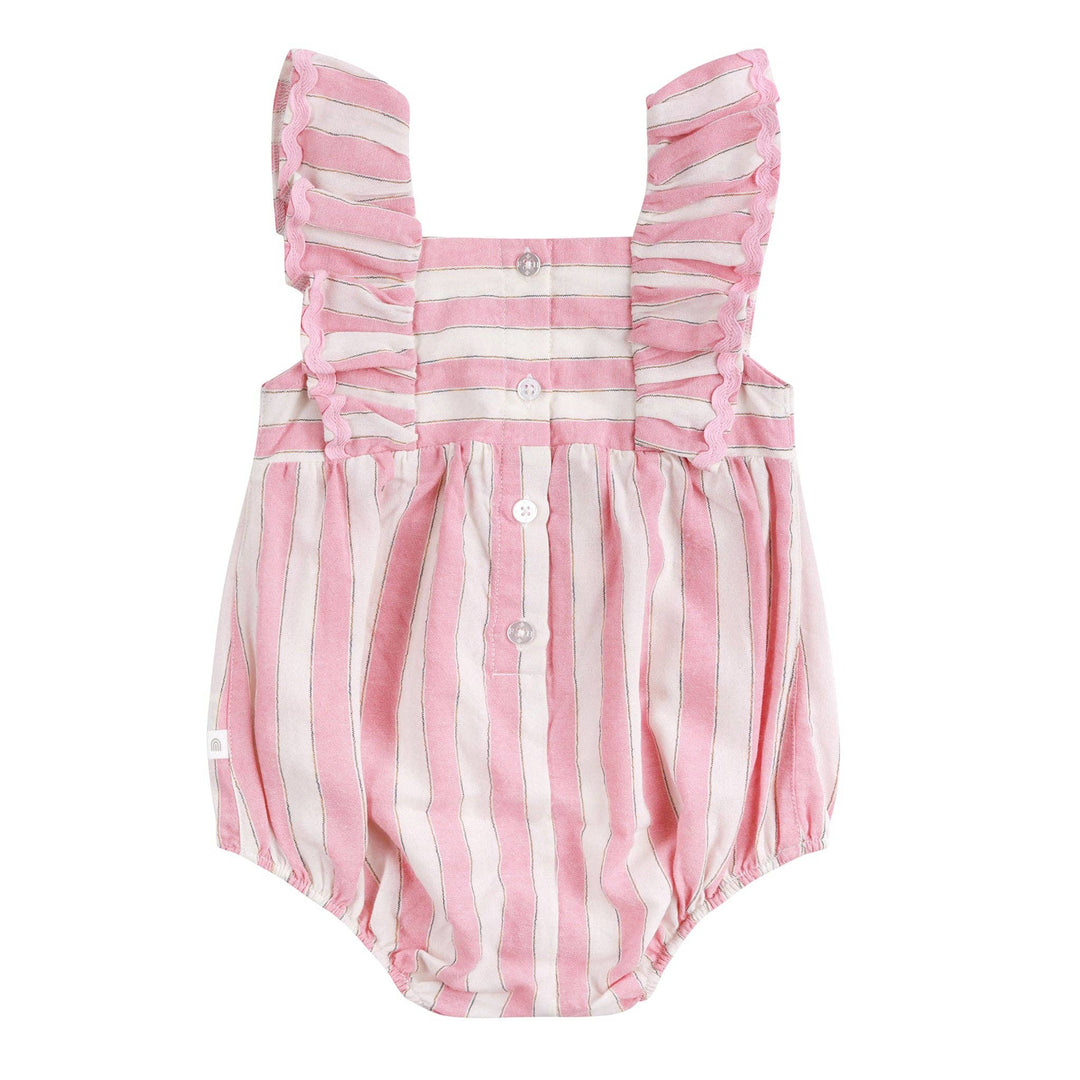 Frilled Woven Romper - Strawberry
