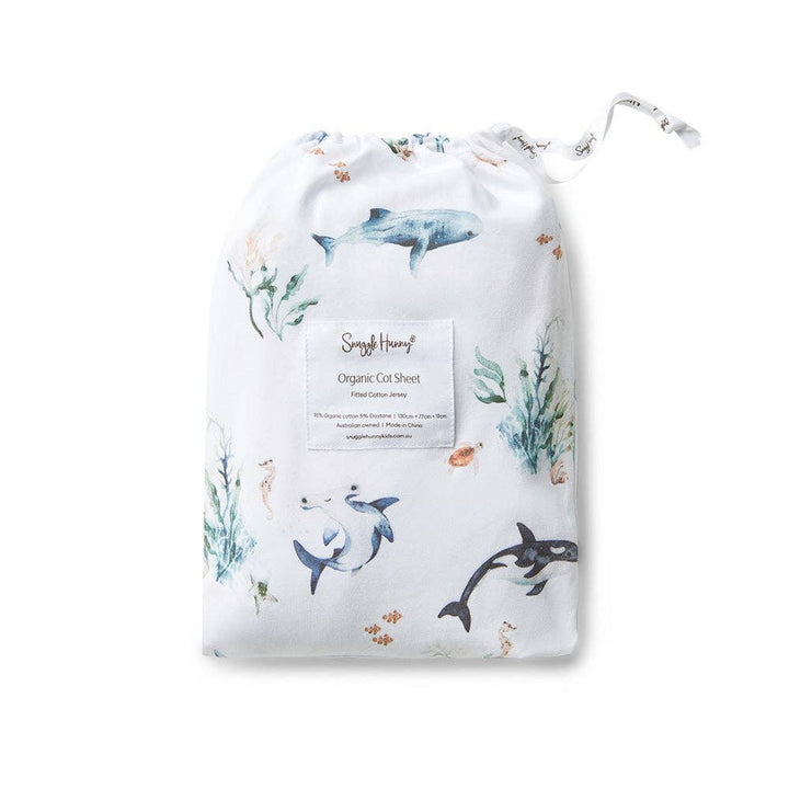 Ocean Organic Fitted Cot Sheet