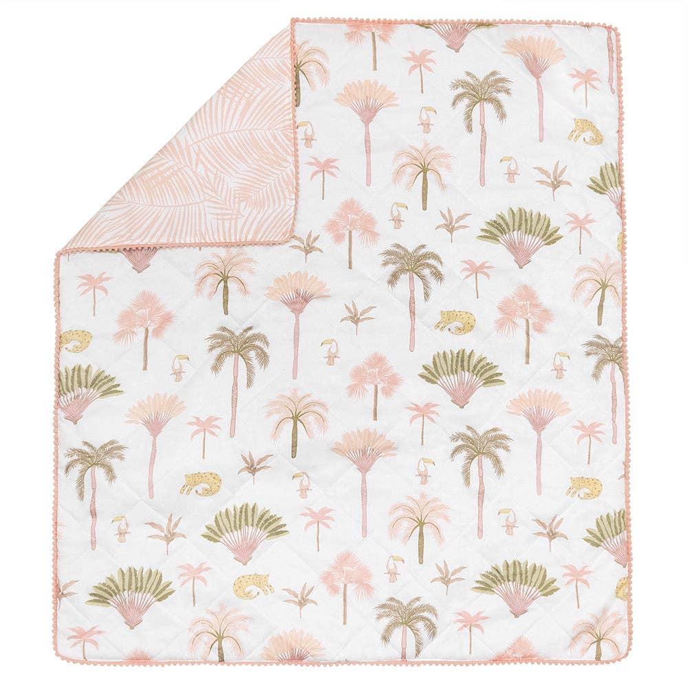 Quilted Reversible Cot Comforter - Tropical Mia