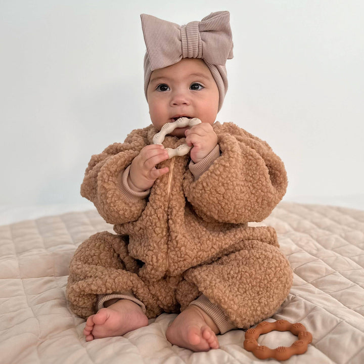 Schnorg Baby Teethers TWO PACK rust and beige