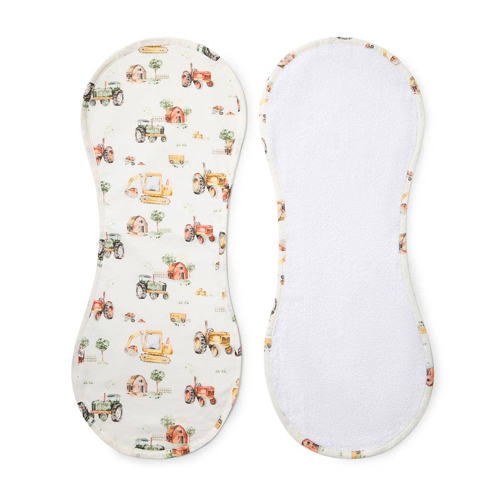 Diggers & Tractors Organic Cotton Burp Cloth