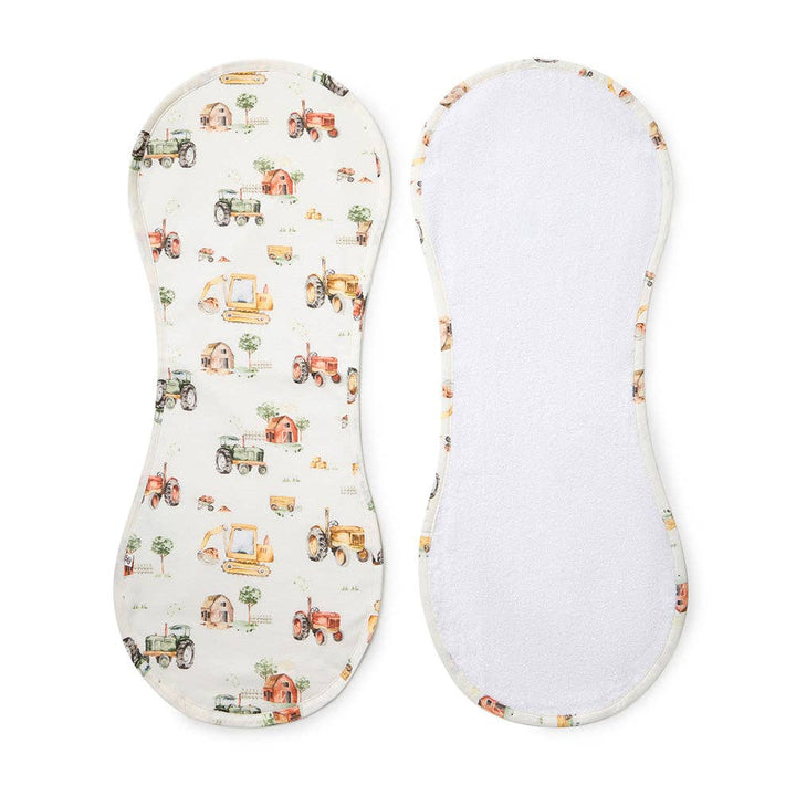 Diggers & Tractors Organic Cotton Burp Cloth
