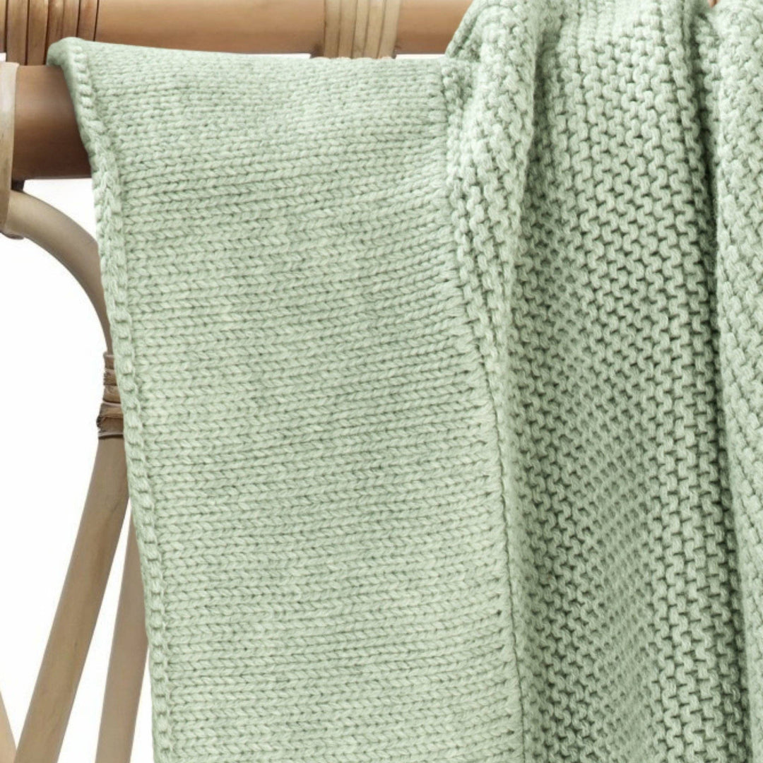 Cotton Classic Knit Baby Blanket - Willow Green