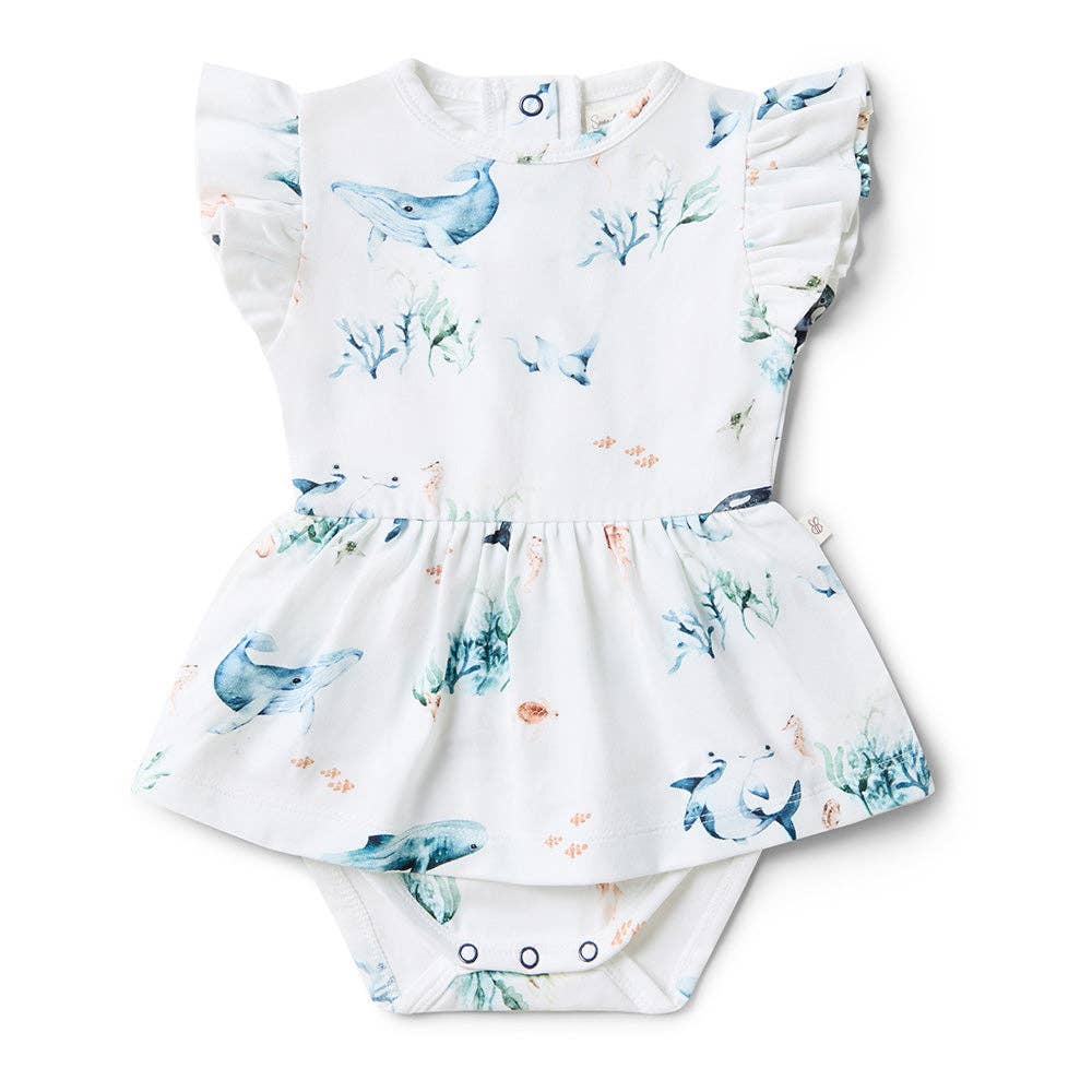 Ocean Short Sleeve Organic Dress