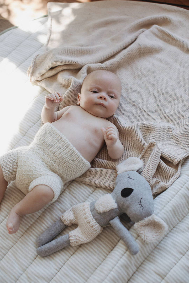 Soft Sage & Pinstripe - French Linen Baby Play Mat