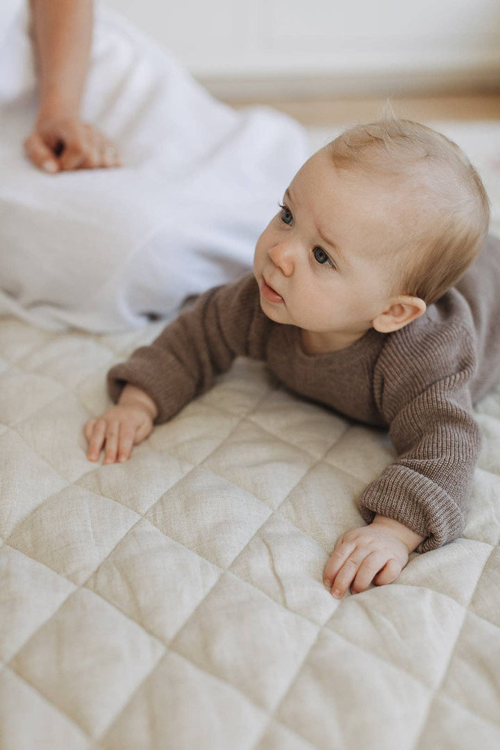 Oatmeal & Gingham - French Linen Baby Play Mat