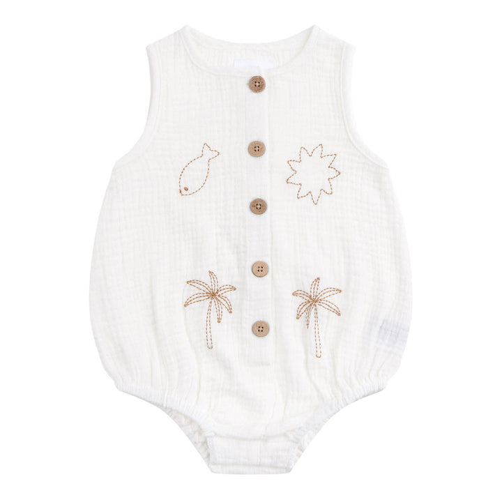 Sleeveless Woven Shortall - Coconut