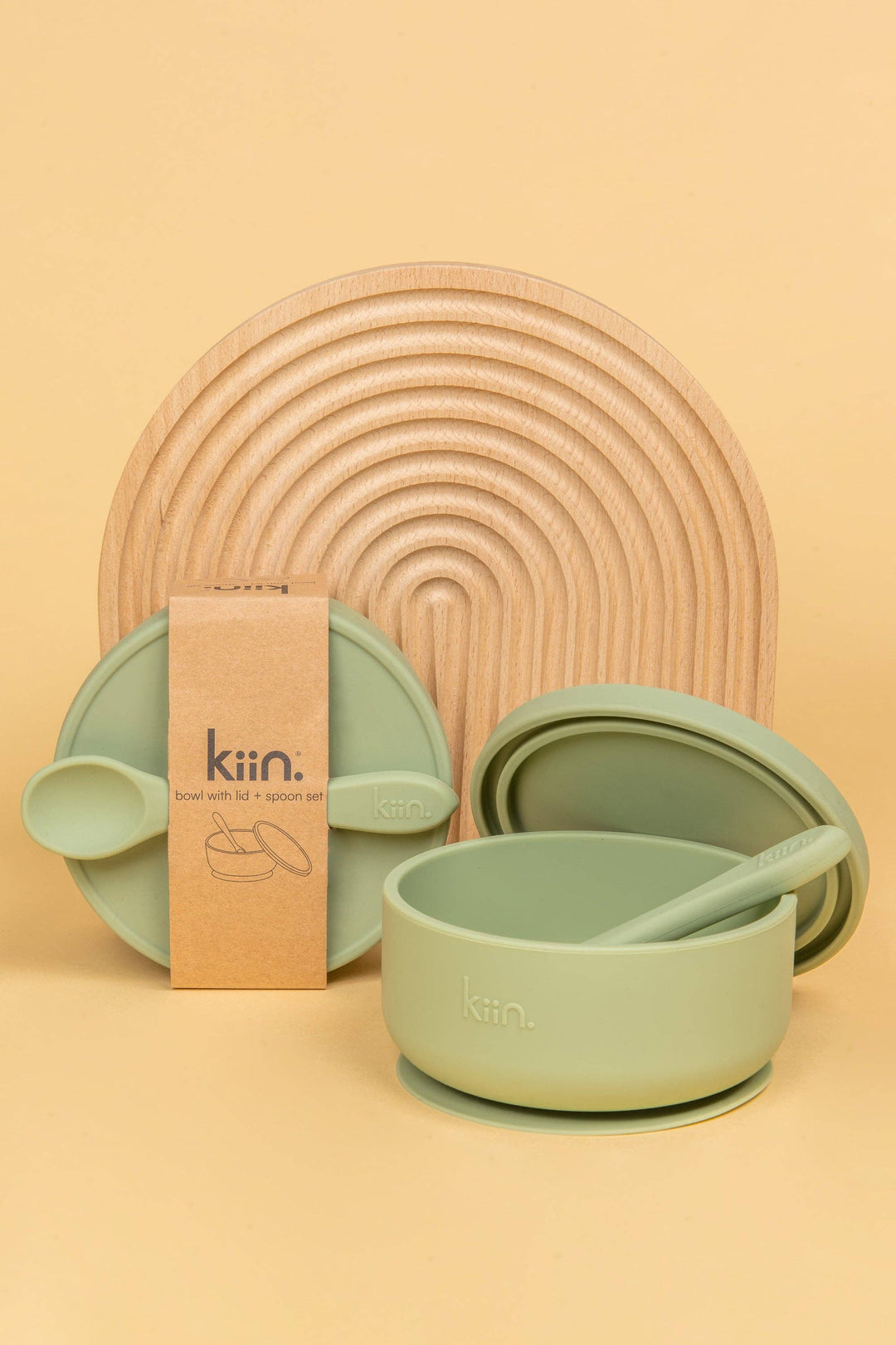 Silicone Suction Bowl with lid + Spoon Set