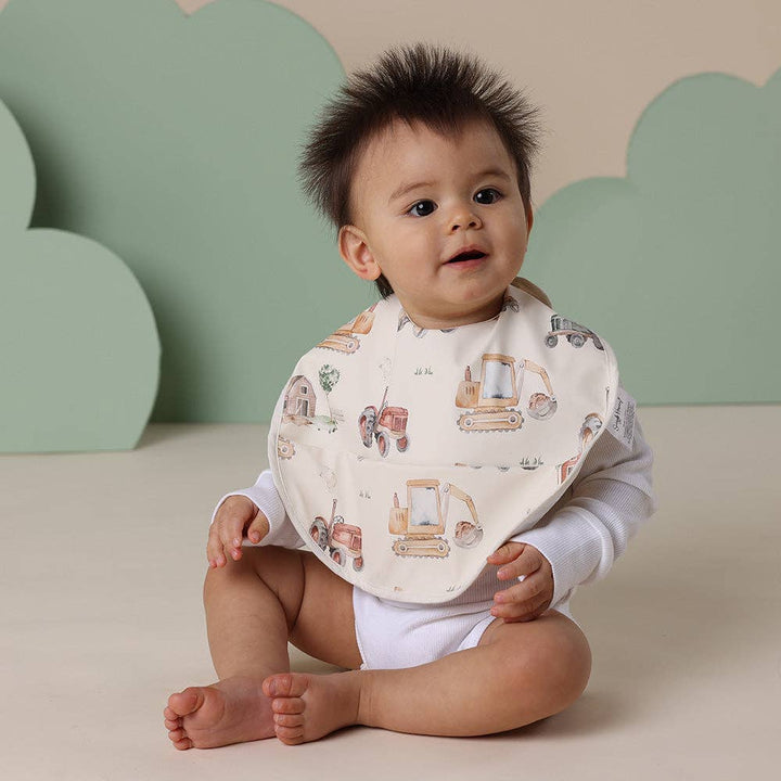 Diggers & Tractors Snuggle Bib