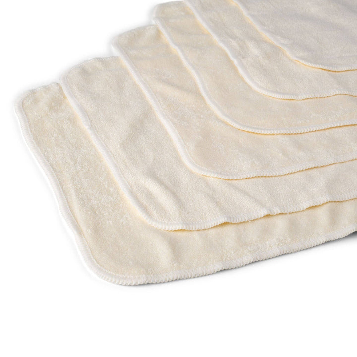 Baby Wash Cloths Bamboo 6 Pack - White